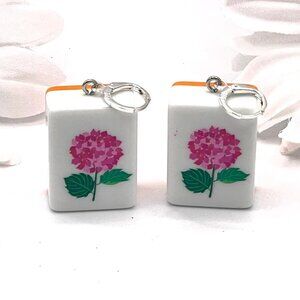 Mahjong Tile Earrings-Mahjong Earrings-Sterling Silver-New